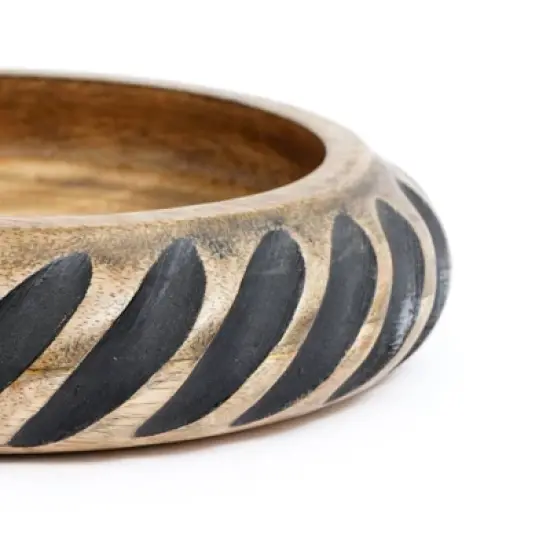 SEVOBAL Serving Platters Handcrafted Wooden Serving with Black Resin Accent, Functional Art Piece for Modern Living, Dining, Brown, 9"*9"*2" image {4}