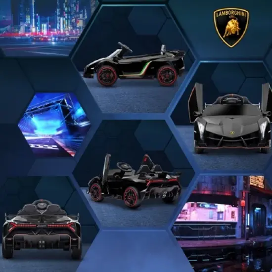 Aosom Lamborghini Veneno Licensed 12V Kids Ride on Car w/ Butterfly Doors, Bluetooth, Remote, Suspension System, Music image {4}