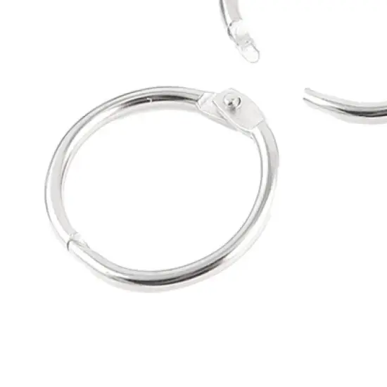 Unique Bargains Scrapbooking 3cm OD Loose Leaf Ring Keychain Metal Binder Clips 1.2x1.2x0.1inch Silver 20 Pcs image {2}
