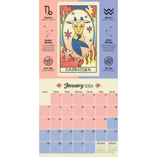 TF Publishing 2024 Wall Calendar 12"x12" Year of Astrology image {1}