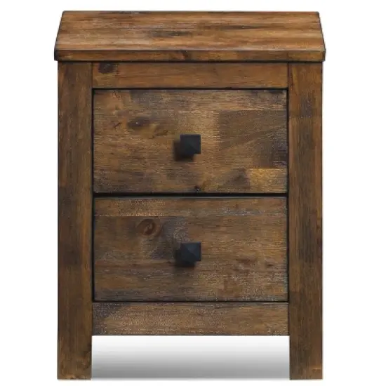 Costway Nightstand Bed Sofa Side End Coffee Table Wood 2 Storage Sliding Drawers Bedroom image {9}
