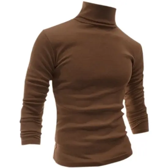 Lars Amadeus Men's Pullover Turtle Neck Long Sleeves Stretchy Slim Fit Tops image {7}