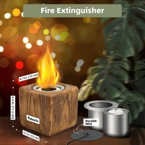 Portable Mini Tabletop Ethanol Fireplace, Indoor & Outdoor Smokeless Fire Pit image {2}