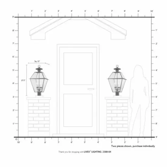 Livex Lighting Westover 4 - Light Post Light in  Black image {1}