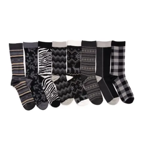 MUK LUKS Women's 8 Pair Pack Microfiber Boot Socks image {1}