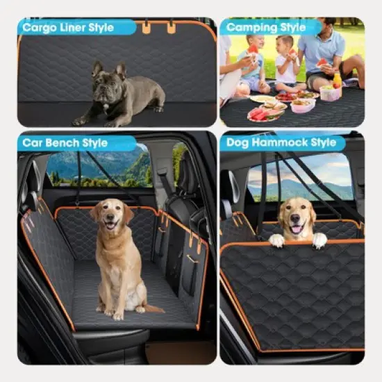 JOEJOY Back Seat Extender for Dogs,Dog Car Seat Cover for Back Seat,Sturdy Hollow Board Dog Hammock Holds 280lbs,Travel Dog Bed,52"*63" image {6}