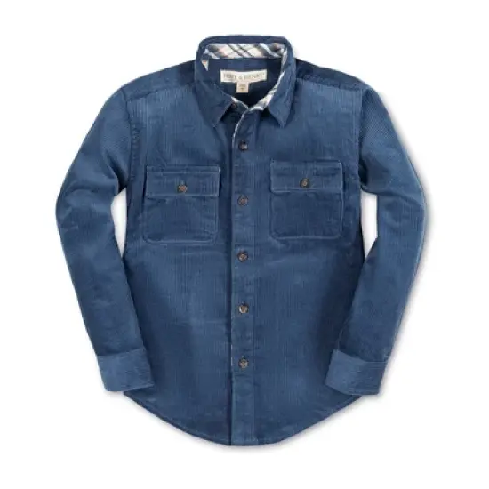 Hope & Henry Boys' Long Sleeve Corduroy Button Down Shirt with Flap Pockets, Kids image {7}