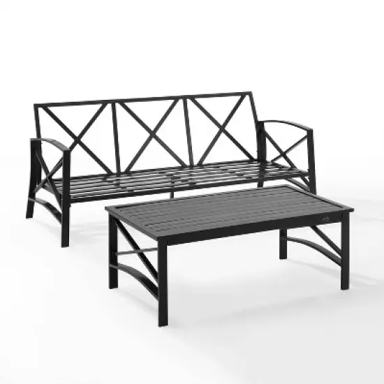 Kaplan 2pc Outdoor Sofa Set - Mist - Crosley image {3}