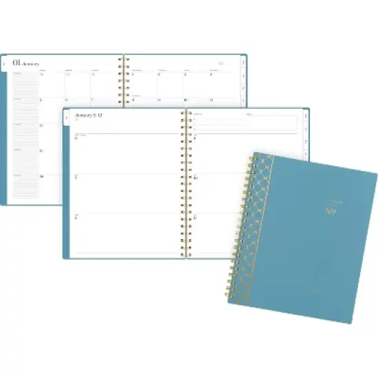 Workstyle Weekly/Monthly Planner, Geometric Artwork, 11 x 9.38, Blue/Gold Cover, 12-Month (Jan to Dec): 2026 image {3}