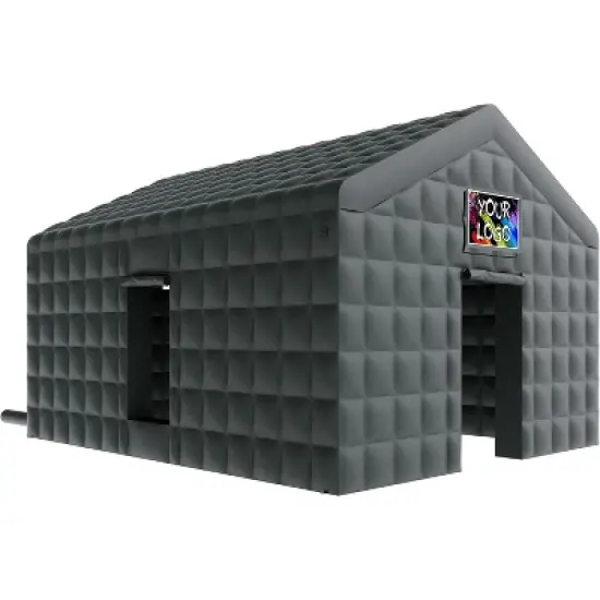 AMERLIFE Inflatable Nightclub Tent, Black Portable Gazebo with Dual Doors, Logo Panel image {5}
