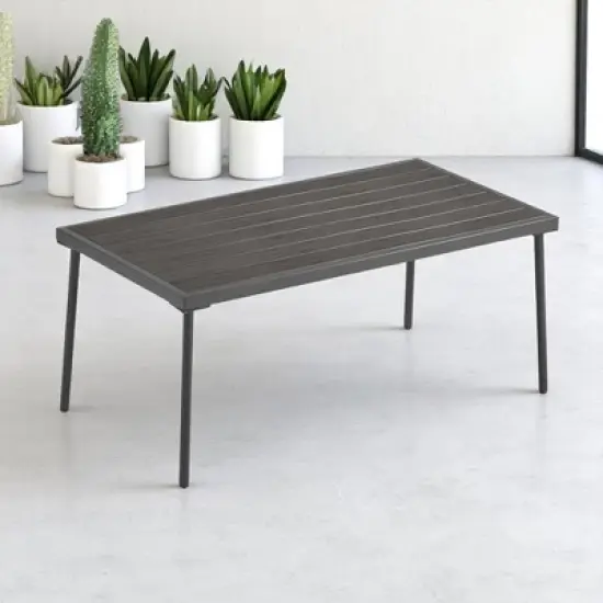 4-Piece Outdoor Patio Furniture Set with Rope Woven Chairs, Loveseat, Plastic-Wood Coffee Table, Water-Repellent Cushions & Rust-Resistant Frame image {4}