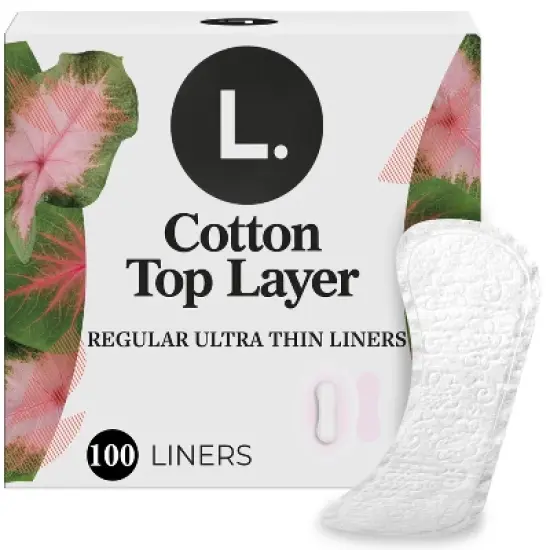 L. Organic Cotton Top Layer Ultra Thin Liners - Regular Absorbency - 100ct image {12}