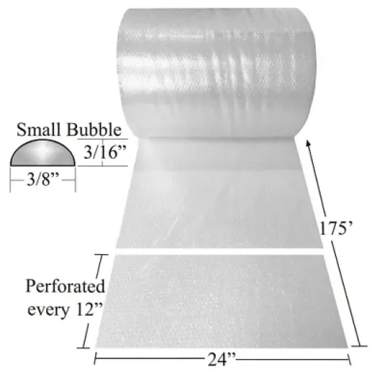 UBMOVE Bubble Roll 24" Wide x 175'- with Small 3/16" Sized Bubbles image {1}