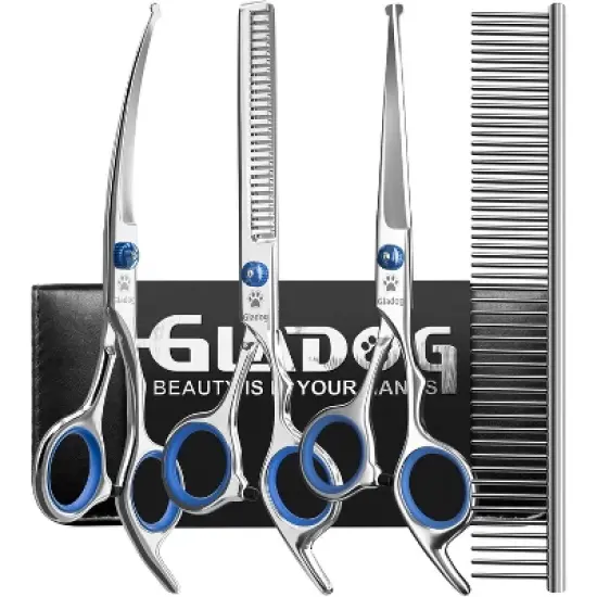 Professional 5 in 1 Dog Grooming Scissors Set , Sharp and Heavy-duty Pet Grooming Shears image {6}