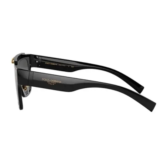 Dolce & Gabbana DG 6125 327787 Unisex Square Sunglasses D&G Gold Logo on Black 35mm image {2}