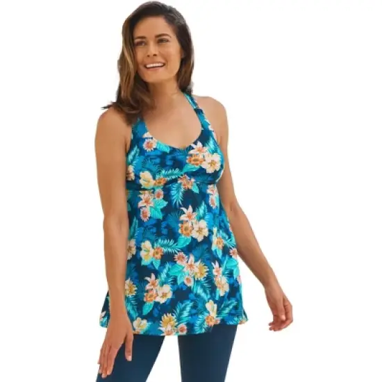 Swim 365 Women&rsquo;s Plus Size Longer Length Braided Tankini Top image {4}