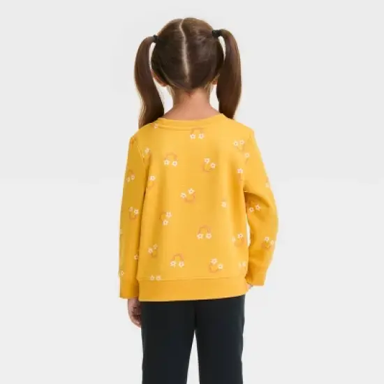 Toddler Girls' 2pk Fleece Pullover Sweatshirt - Cat & Jack&trade; Heather Gray/Yellow image {2}