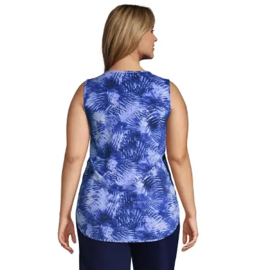 Lands' End Women's Moisture Wicking UPF Sun Crewneck Tunic Tank Top image {2}