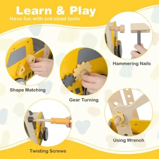 Costway 2-In-1 Montessori Wooden Baby Walker with Learning Activities Adjustable Speed image {5}