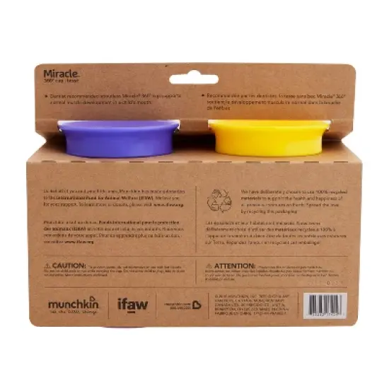 Munchkin Miracle 360&deg; Wild Love Sippy Cup - 2pk - 9oz Total Lemur/Bee image {6}