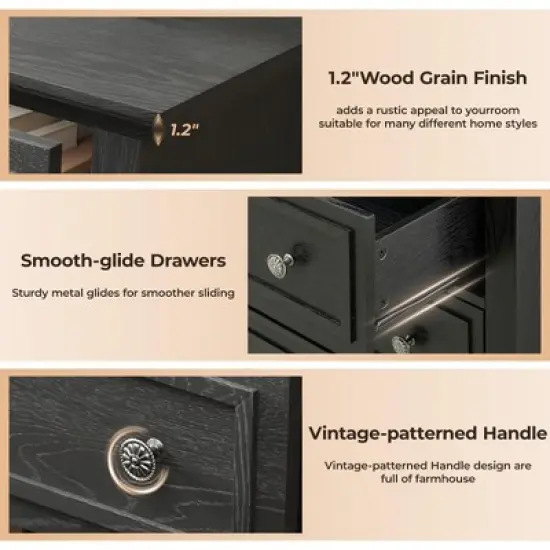 Garvee 5 Drawer Dresser for Bedroom, 48" Tall Wood Dresser & Chests of Drawers, Modern TV Stand Chest Organizer for Living Room image {5}