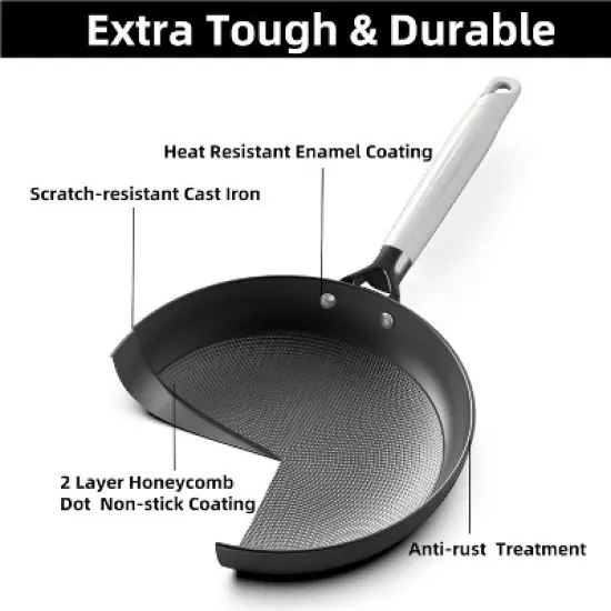 Nonstick Frying Pan, 8 Inch Skillets and Frying Pans with Removable Handle, Honeycomb Cooking Surface Cast Iron Pan Dishwasher Safe image {6}