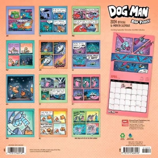 Browntrout 2024 Wall Calendar 12"x12" Dog Man image {1}