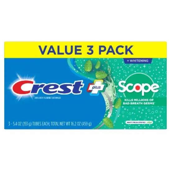 Crest + Scope Complete Whitening Toothpaste Minty Fresh - 5.4oz/3pk image {1}