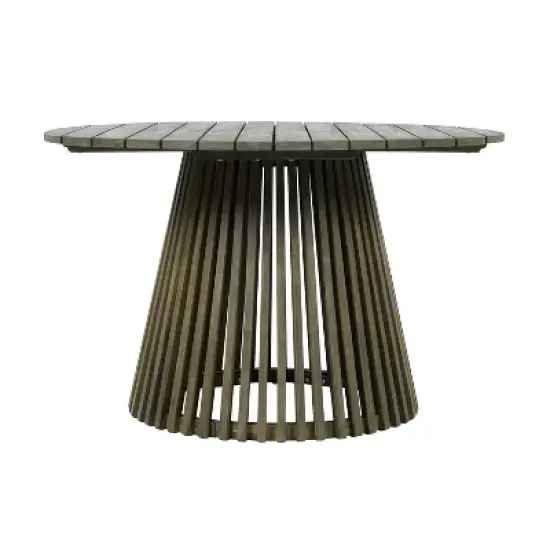 Christopher Knight Home Henri Rustic Patio Acacia Wood Round Dining Table image {3}