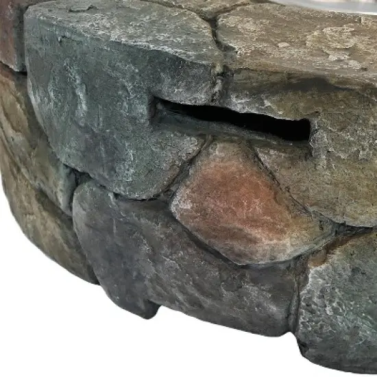 Sunnydaze Outdoor Cast Stone Propane Gas Fire Pit Heater Kit with Lava Rocks - 30" Diameter image {2}