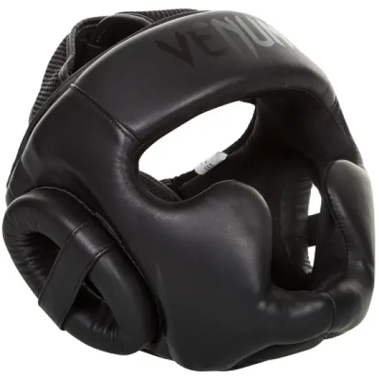 Venum Challenger 2.0 Skintex Leather MMA Training Headgear - Black image {1}