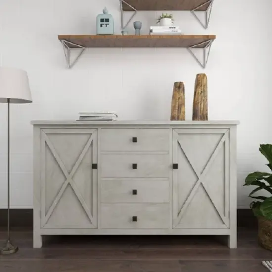 Farmhouse Wood Rectangular Sideboard White - Olivia & May image {20}
