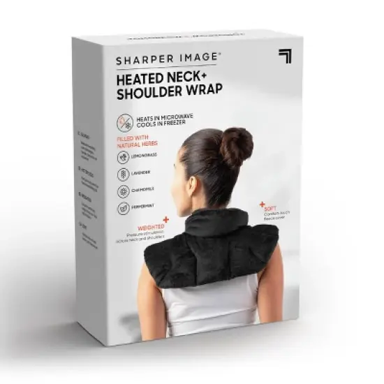 Sharper Image Neck and Shoulder Massage Body Wrap - Black image {6}