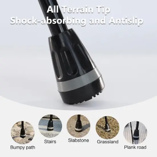 Attop Walking Cane, Folding, Adjustable, Lightweight, Walking Canes for Men & Women, Soft Ergonomic Handle, Walking Sticks for Seniors & Adults image {3}