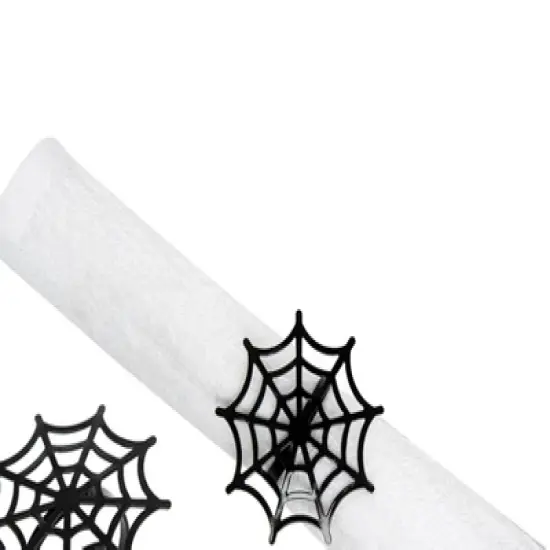 C&F Home Black Spider Web Decorative Metal Napkin Rings Set of 4 image {1}