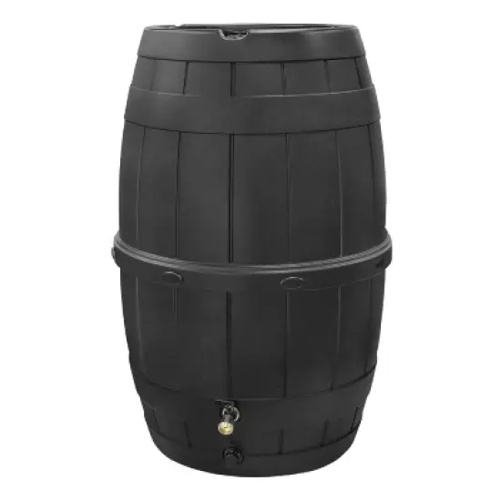 Multy Home LP 39gal Recycled Material Rain Barrel Black with Rust Proof Brass Spigot image {8}