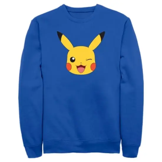 Men's Pokemon Pikachu Wink Face Sweatshirt image {5}