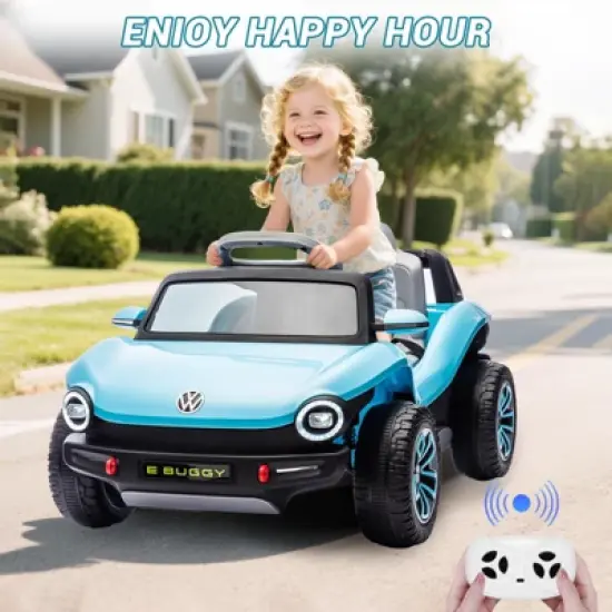 12V Ride On Car for Kids,Licensed Volkswagen Beetle,Electric Vehicle ,Battery Powerd Toy Car with Remote Control, LED Headlights, Horn, Music image {5}