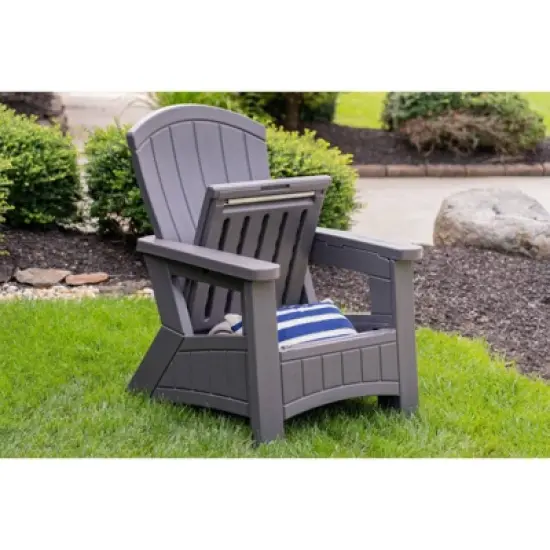 Elements Adirondack Chair with Storage Gray - Suncast image {2}
