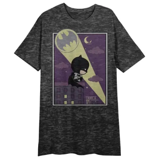 Batman Batsy with Bat Signal Women's Black Short Sleeve Crew Neck Sleep Shirt image {2}