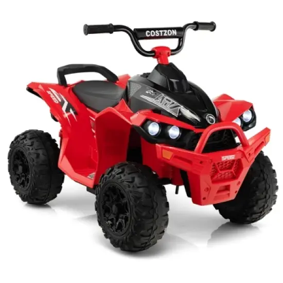 Costway 12V Battery Powered Kids Ride On ATV Electric 4-Wheeler Quad Car with  MP3 & Light image {9}