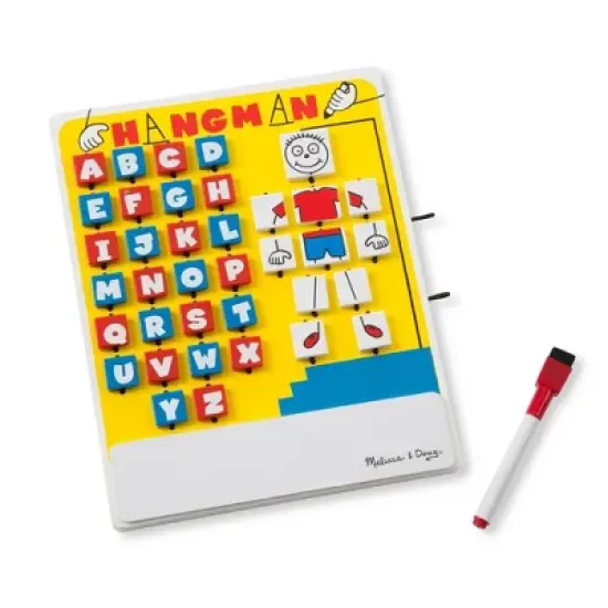 Melissa & Doug Flip to Win Travel Hangman Game - White Board, Dry-Erase Marker: Educational Problem Solving Board Game image {9}