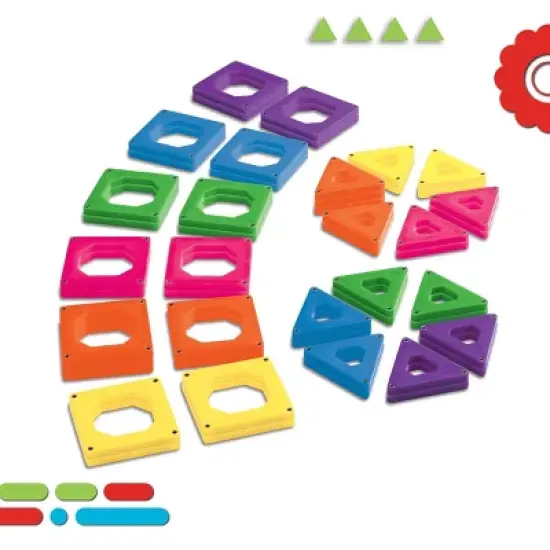 Discovery Kids Magnetic Tile Building Blocks Set 50pc image {4}