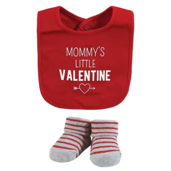 Hudson Baby Infant Boy Cotton Bib and Sock Set, Valentine Truck, One Size image {3}