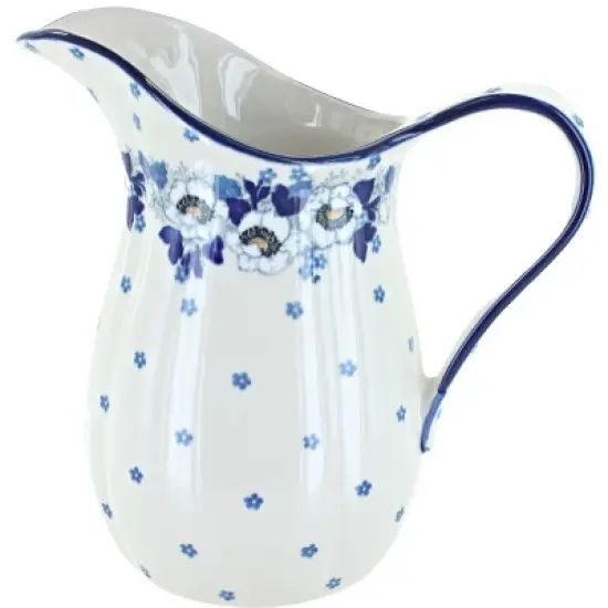 Blue Rose Polish Pottery B35 Ceramika Artystyczna Pitcher image {2}