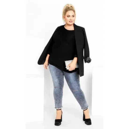 Women's Plus Size Lean In Jumper - black | CITY CHIC image {2}