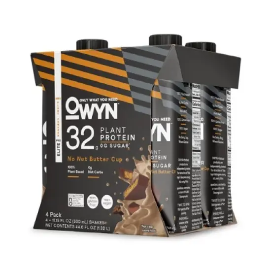 OWYN Pro Elite 32g Dairy Free Protein Shake - No Nut Butter Cup - 4pk image {2}