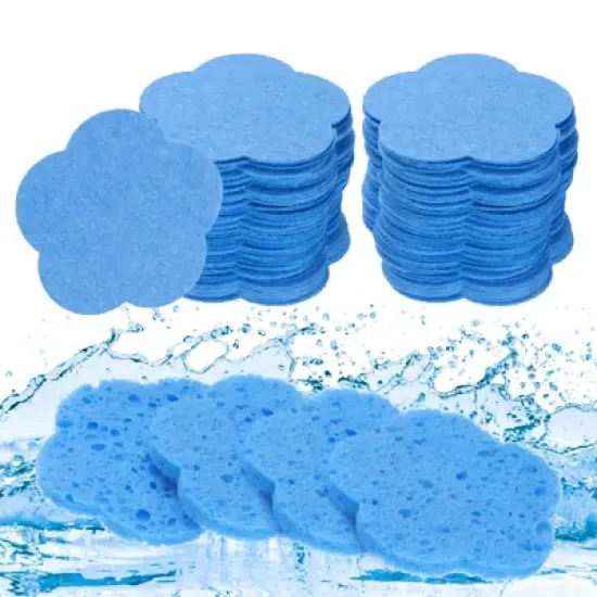 Unique Bargains Compact Size High-Temperature Resistant Face Cleansing Sponges Green 120 Pcs image {8}