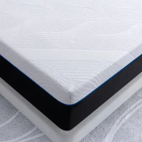 Twolike 12 Inches Tight Top Medium Firm Memory Foam Mattress, Infused with Gel for more Breathable and Pressure Relief, Mattress in a Box image {1}