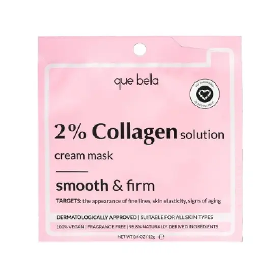 Que Bella 2% Collagen Solution Cream Face Mask - 0.4oz image {8}